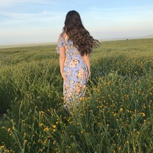 High Low Flowery Ruffled Dress